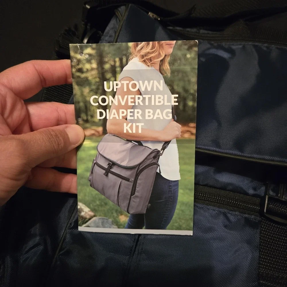 Gemline Navy Uptown Convertible Diaper Bag Kit Messenger Backpack Baby TravelNEW